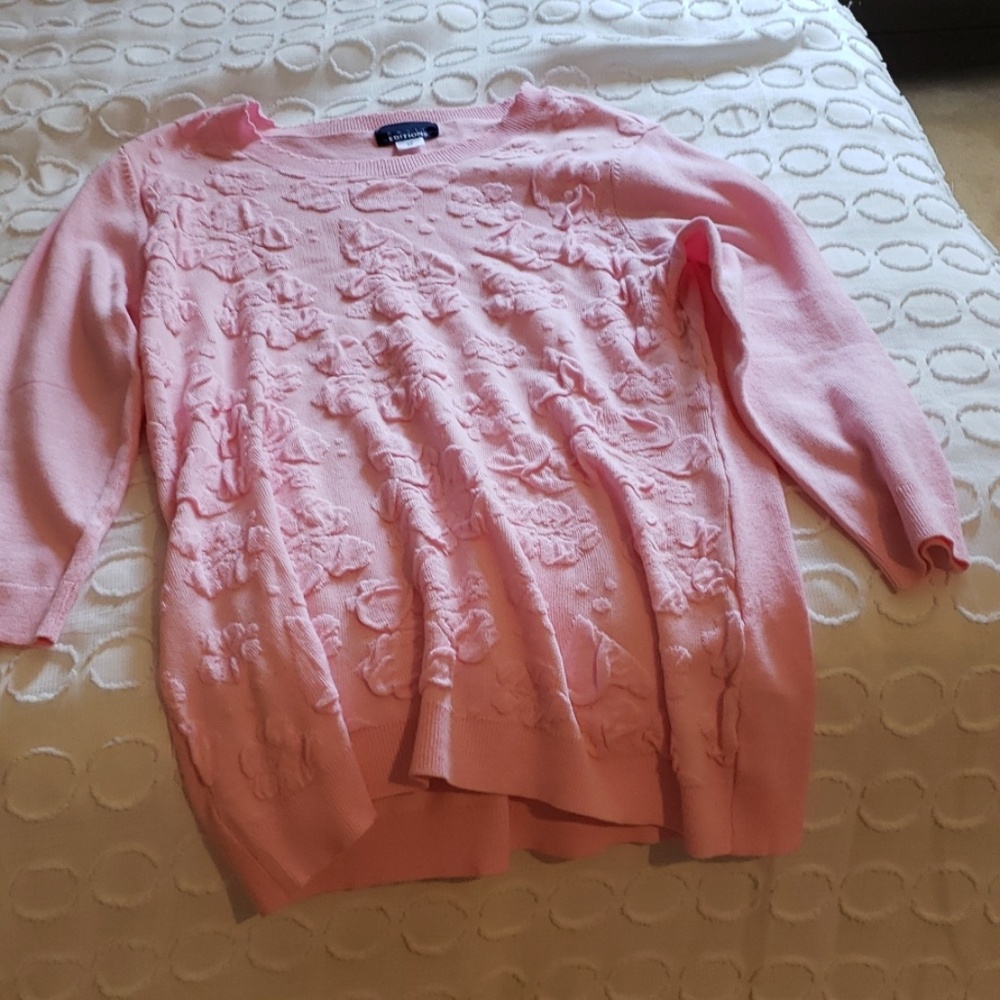 Basic Edition Pink Floral Sweater
